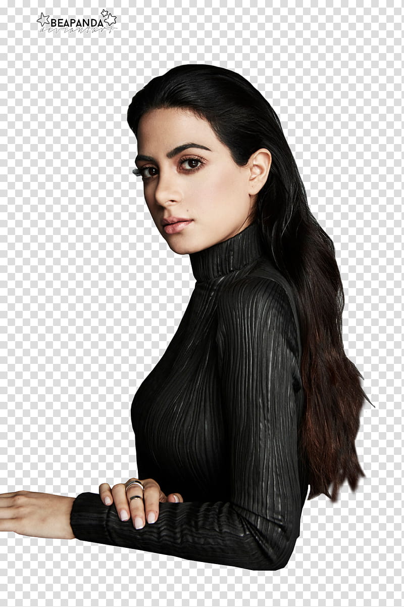 Emeraude Toubia, woman wearing turtle-neck long-sleeved top transparent background PNG clipart
