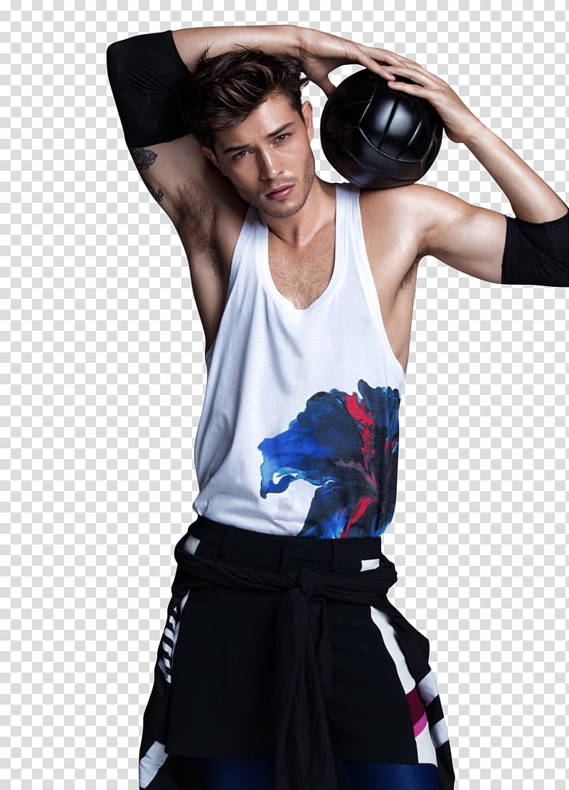 Francisco Lachowski, man holding black volleyball transparent background PNG clipart