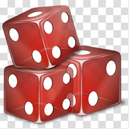 bagg and box s, three red dice art transparent background PNG clipart