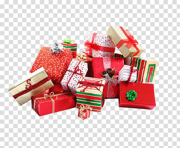 CHRISTMAS, gift box lot transparent background PNG clipart