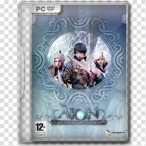 Game Icons , Aion-The-Tower-of-Eternity, PC DVD Aion The Tower of Eternity case transparent background PNG clipart