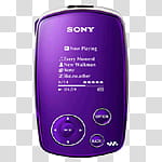Some media audio icons , klkiuy, purple Sony Walkman media player turn on transparent background PNG clipart