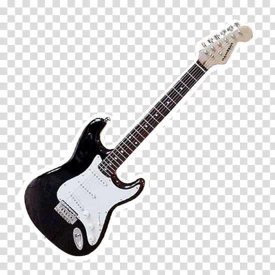 Guitarras, black and white electric guitar transparent background PNG clipart