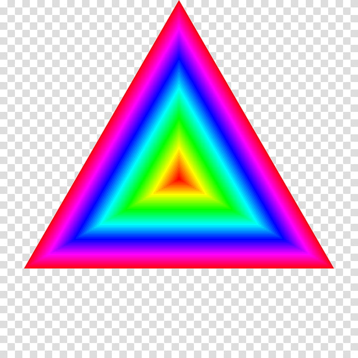 rainbow triangle tunnel, triangular multicolored logo illustration transparent background PNG clipart