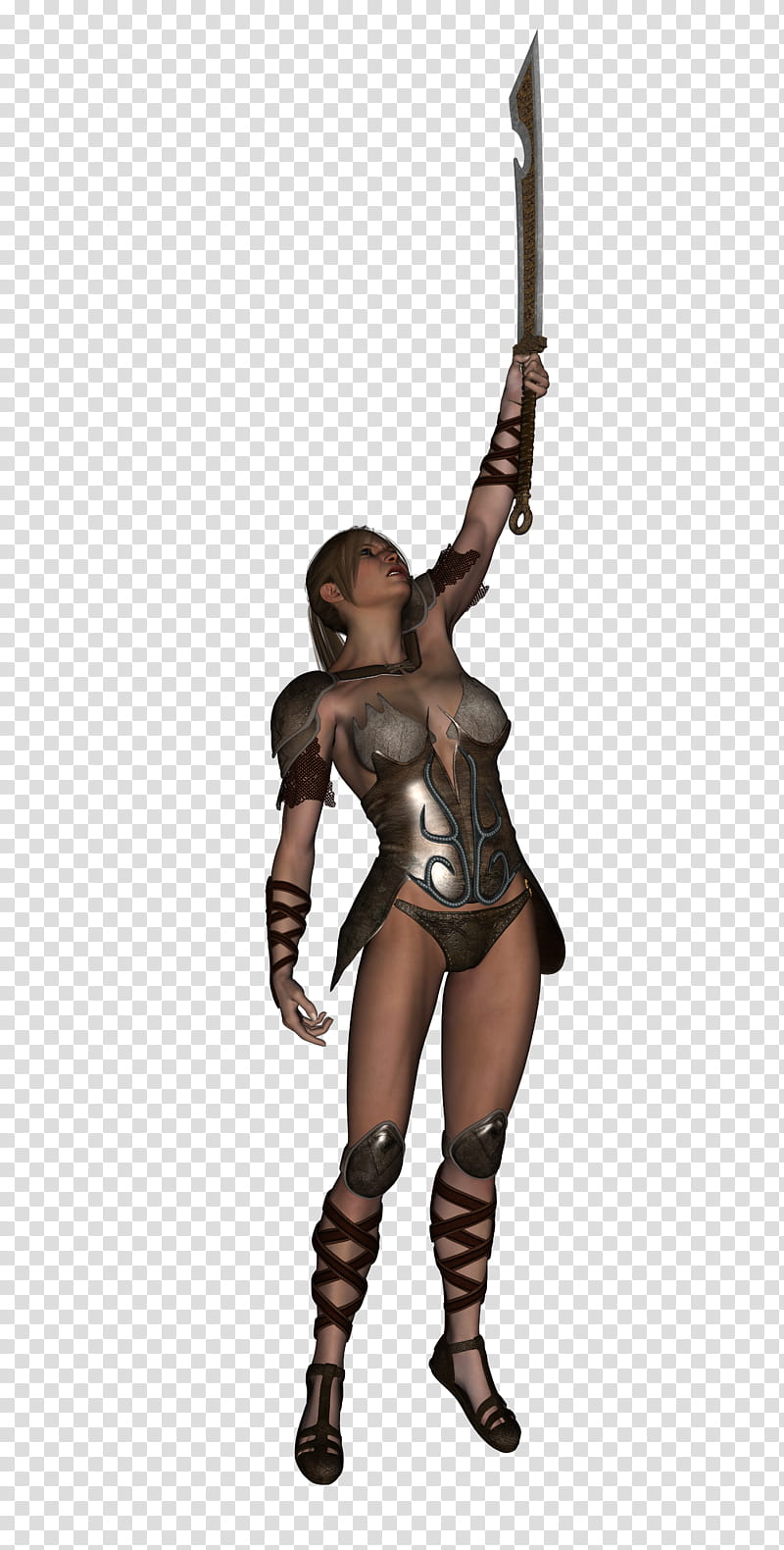 Warriors set , standing woman wearing gray corset raising sword illustration transparent background PNG clipart