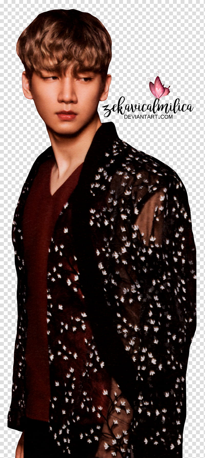 VIXX Hyuk Shangri La, man in brown polka-dot jacket transparent background PNG clipart