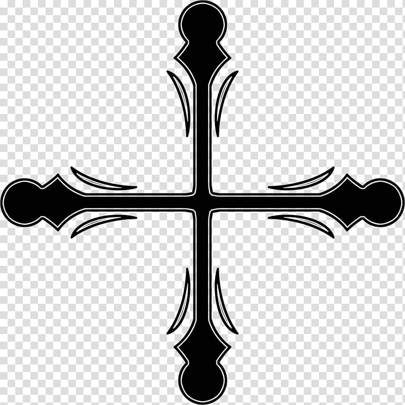 Gothic cross, black cross transparent background PNG clipart