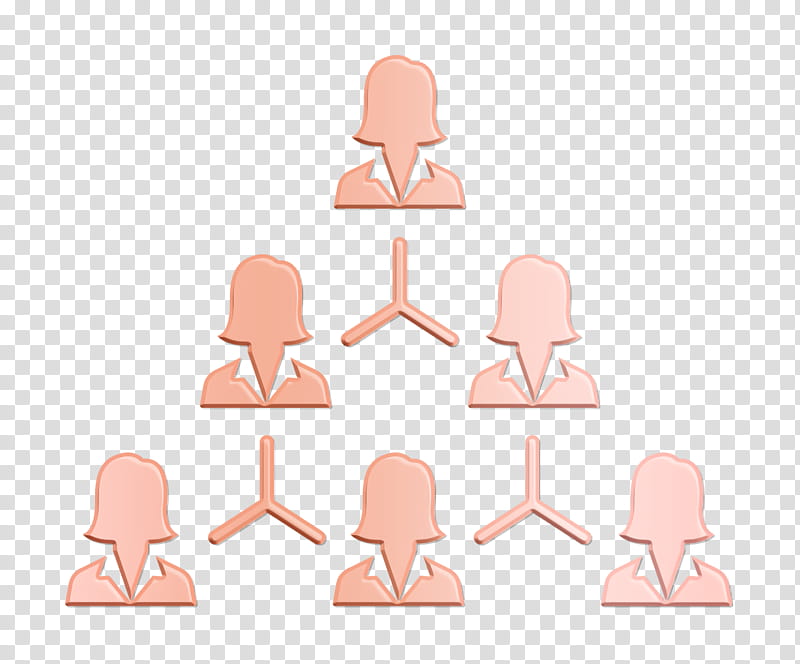 people icon Hierarchical structure icon Team icon, Business Seo Elements Icon, Pink, Nose, Finger, Material Property, Hand, Peach transparent background PNG clipart