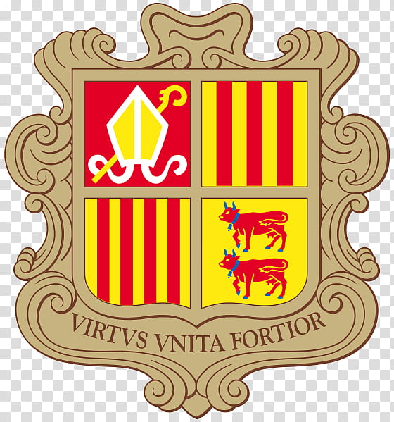 Flag, Andorra, Coat Of Arms Of Andorra, Flag Of Andorra, Coprince Of Andorra, Virtus Unita Fortior, Symbol, National Symbol transparent background PNG clipart