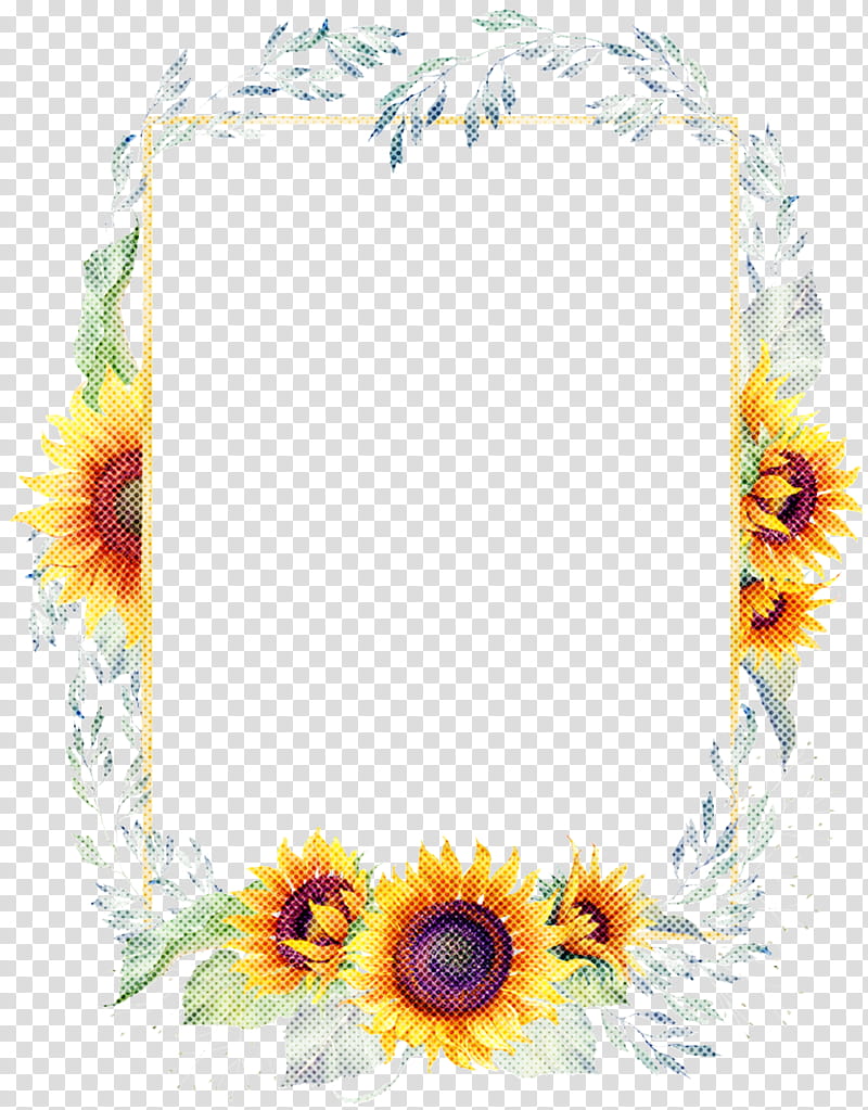 frame, Yellow, Sunflower, Plant, Wildflower, Daisy Family, Frame, Interior Design transparent background PNG clipart