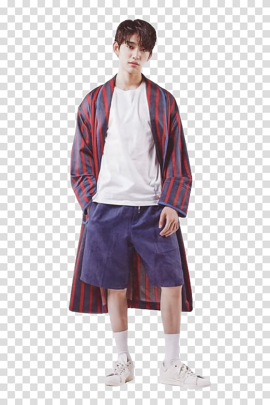 JINYOUNG GOT, cutout of man wearing striped robe transparent background PNG clipart