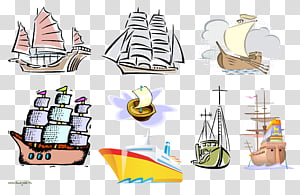 Wind, Boat, Ship, Sailing Ship,  Cartoon, Watercraft, Wind Wave, Caravel transparent background PNG clipart thumbnail