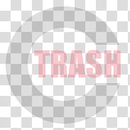 BigC dock icons, TRASHFULL, red trash text on blue background transparent background PNG clipart