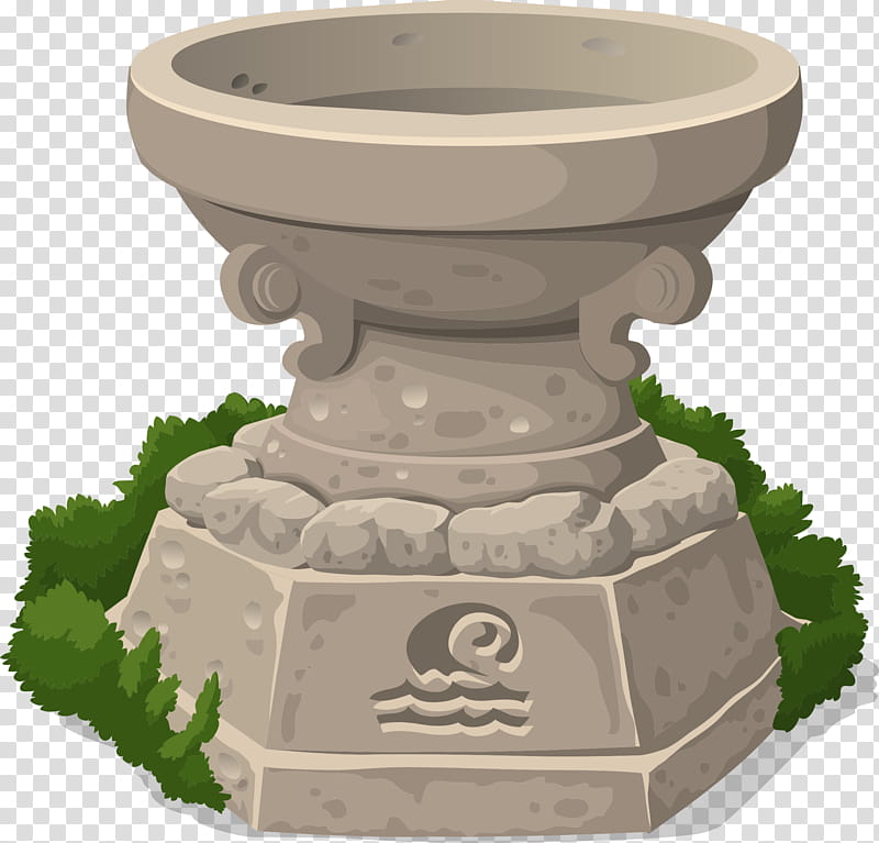 Cartoon Bird, Stone Carving, Flowerpot, Bird Bath, Pedestal, Plant, Memorial transparent background PNG clipart