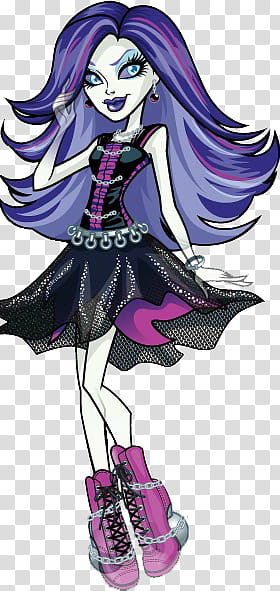 Monster High, purple haired girl transparent background PNG clipart