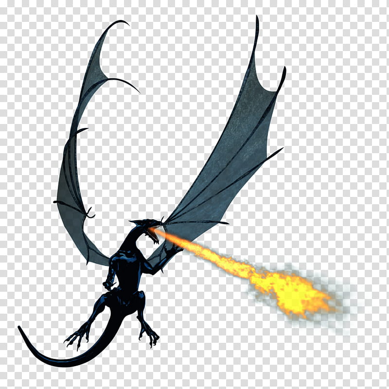Dragon Attack , black dragon breathing fire transparent background PNG clipart