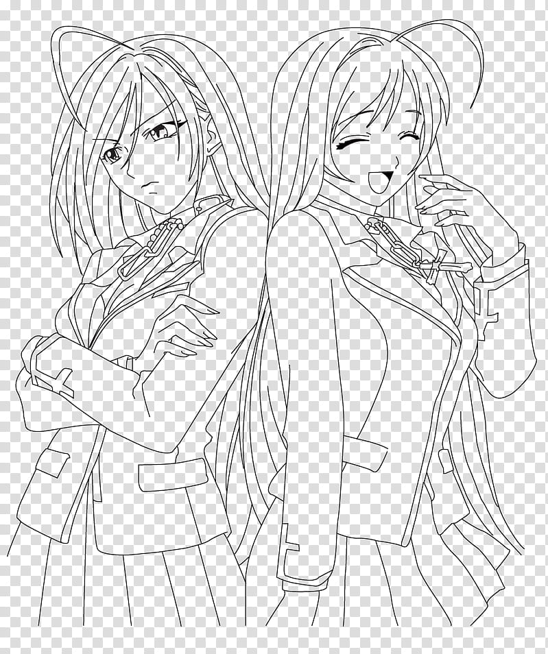 Moka Line Art, girl anime character transparent background PNG clipart