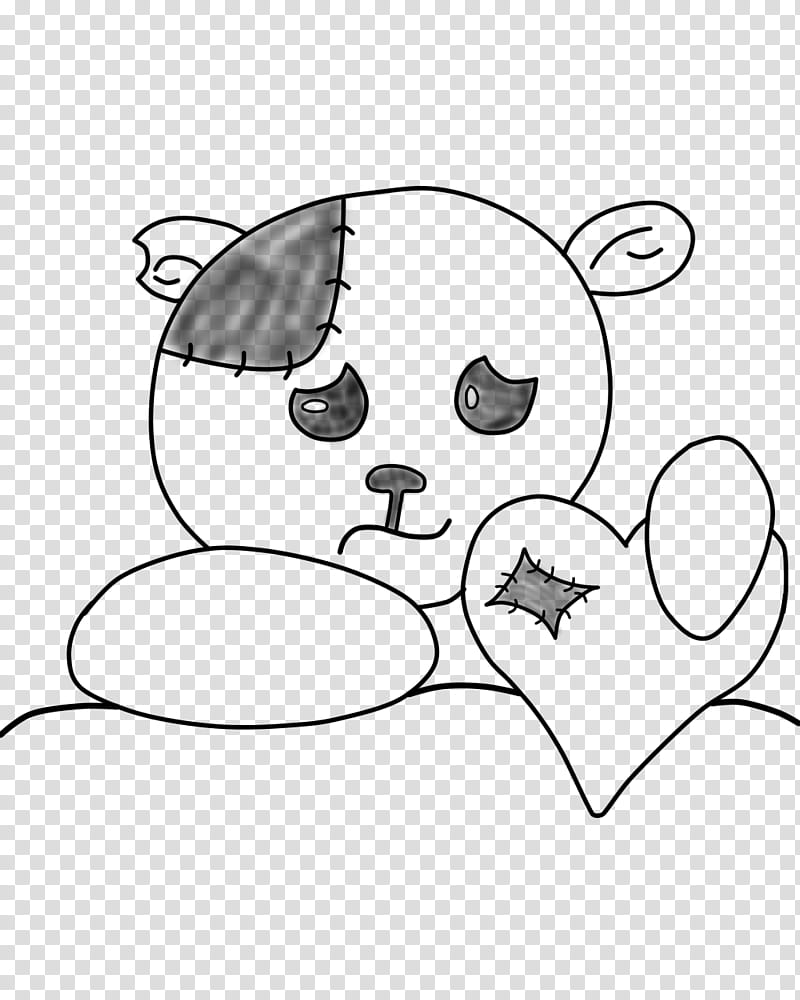 Sad teddy bear digital draw, bear holding heart illustration transparent background PNG clipart
