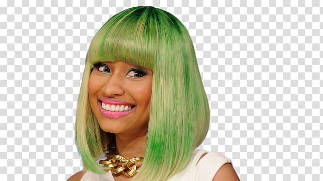 Hair, Nicki Minaj, Hairstyle, Human Hair Color, Cheveux Verts, Bob Cut, Bangs, Fashion transparent background PNG clipart