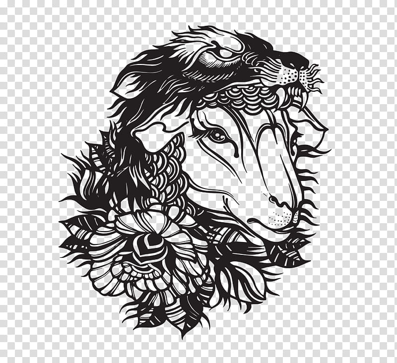 Wolf Drawing, Sheep, Wolf In Sheeps Clothing, Kiba, Sheep Wolves, Face, Head, Blackandwhite transparent background PNG clipart