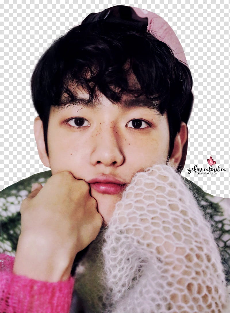 EXO Baekhyun Lucky One, man in pink and green top transparent background PNG clipart