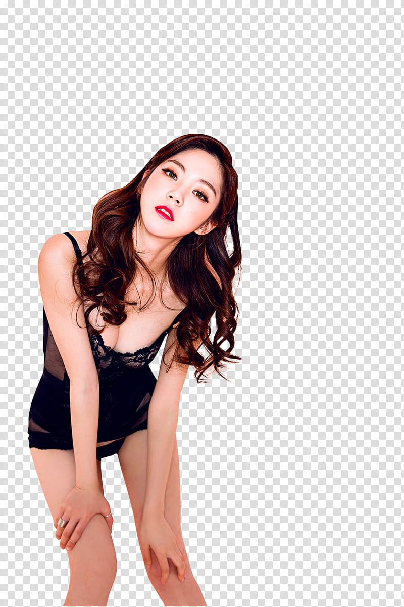 CHAE EUN, woman in black brassiere transparent background PNG clipart