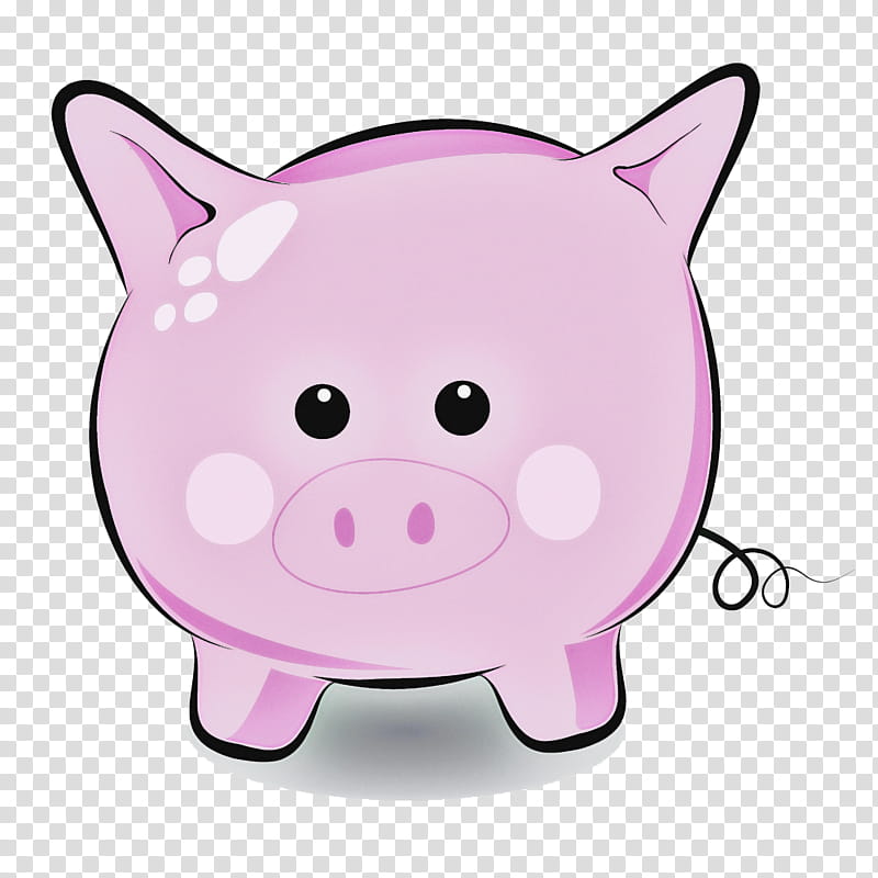 Piggy Bank, Cuteness, Cartoon, Piggy, Drawing, Pink, Snout, Purple transparent background PNG clipart