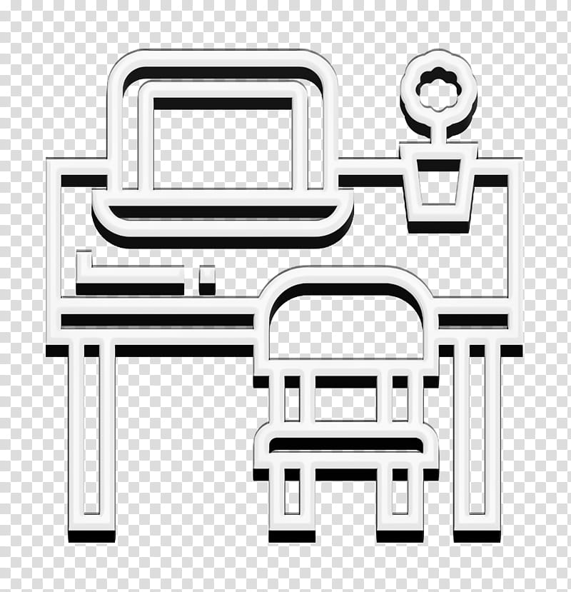 Business Essential icon Desk icon, Line, Furniture, Table, Computer Monitor Accessory transparent background PNG clipart