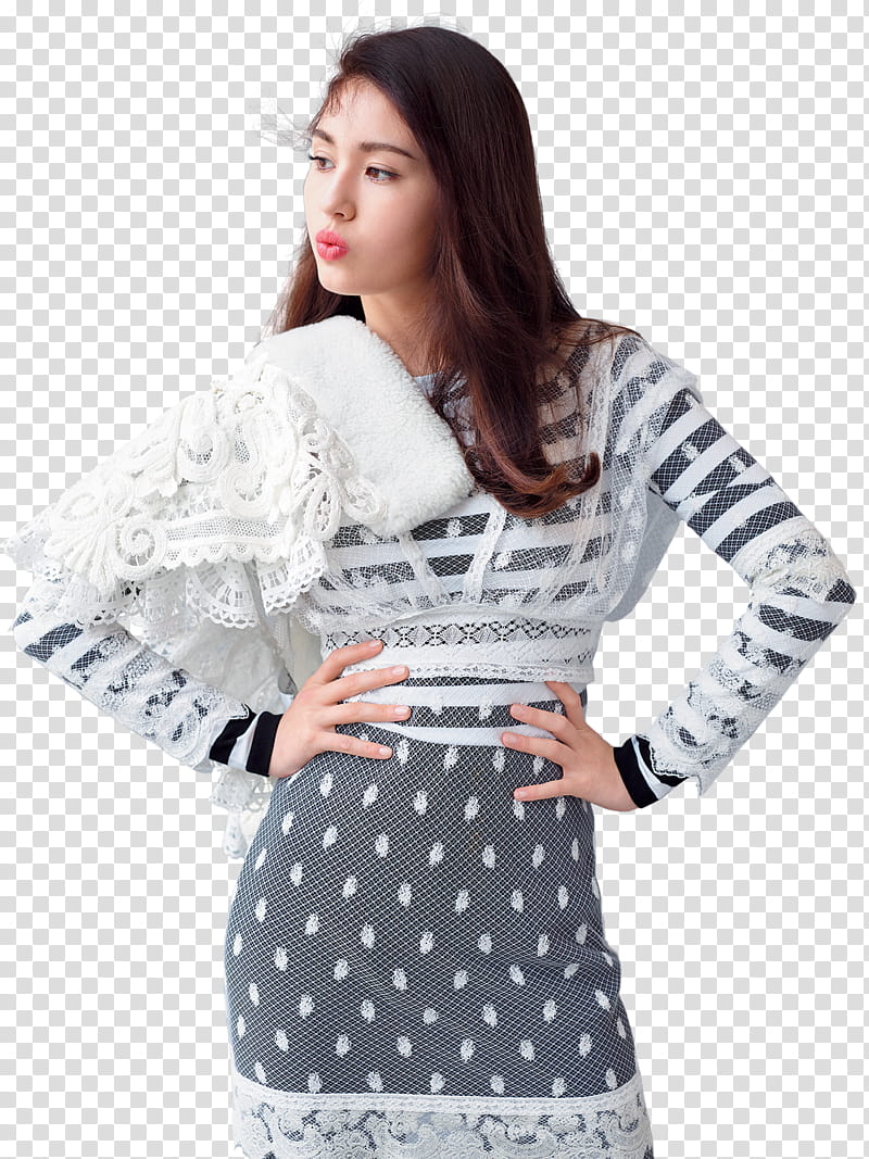 Somi, standing woman holding her waist transparent background PNG clipart