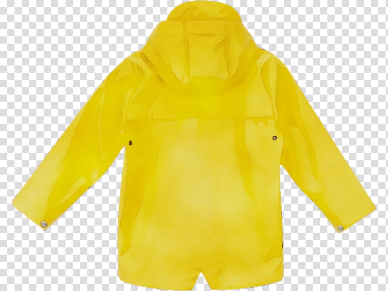 clothing yellow outerwear raincoat sleeve, Watercolor, Paint, Wet Ink, Hood, Jacket, Rain Suit transparent background PNG clipart