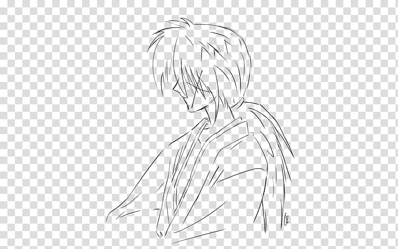 Kenshin Himura sketch  transparent background PNG clipart