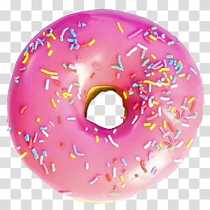 round pink donut illustation transparent background PNG clipart