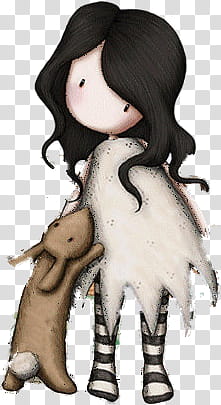 muequitas, black haired girl illustration transparent background PNG clipart