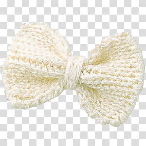 Bows II, white knit bowtie transparent background PNG clipart