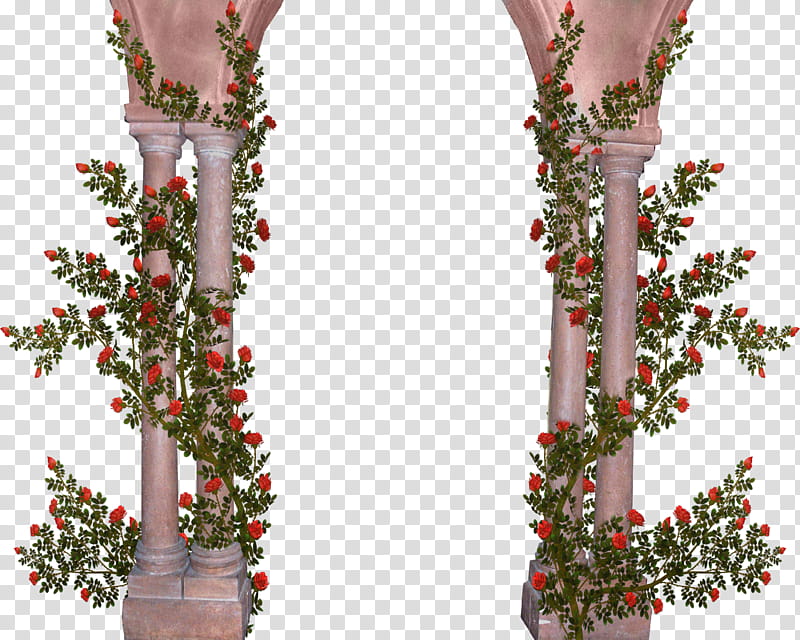 rose covered pillars transparent background PNG clipart