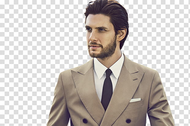 Ben Barnes, man wearing beige peaked lapel suit jacket transparent background PNG clipart