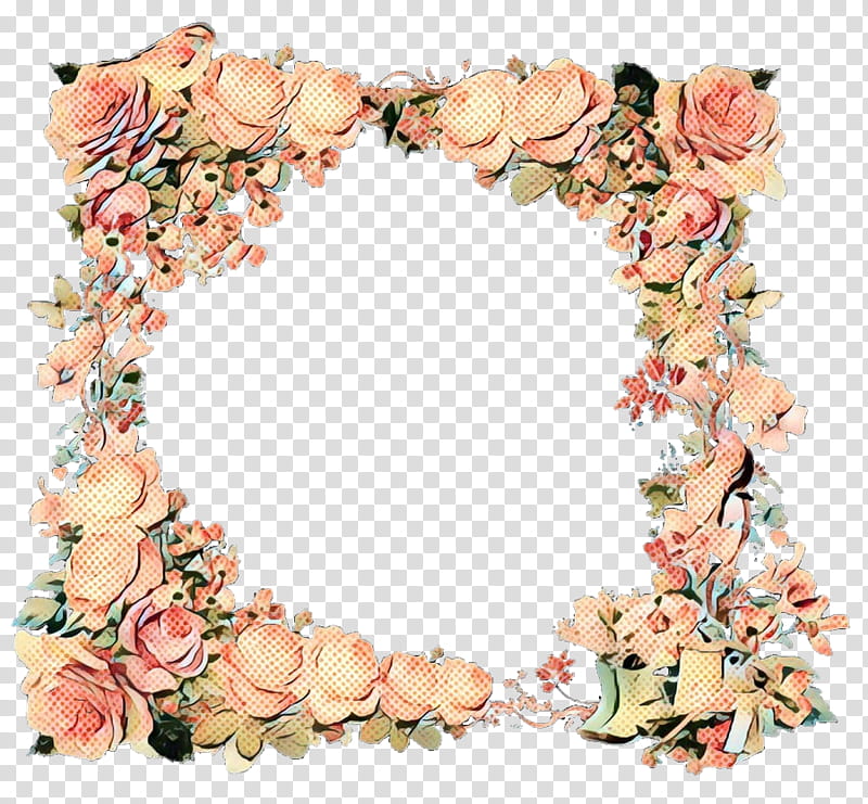 Pink Flower, Pop Art, Retro, Vintage, Wreath, Floral Design, Cut Flowers, Frames transparent background PNG clipart
