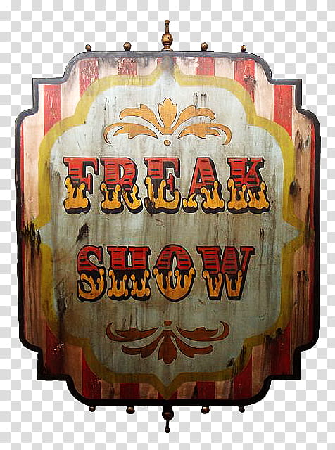 Carnaval s, red wooden Freak Show signage transparent background PNG clipart