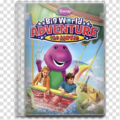 Movie Icon , Barney, Big World Adventure, The Movie, Barney Big World Adventure the Movie DVD case transparent background PNG clipart