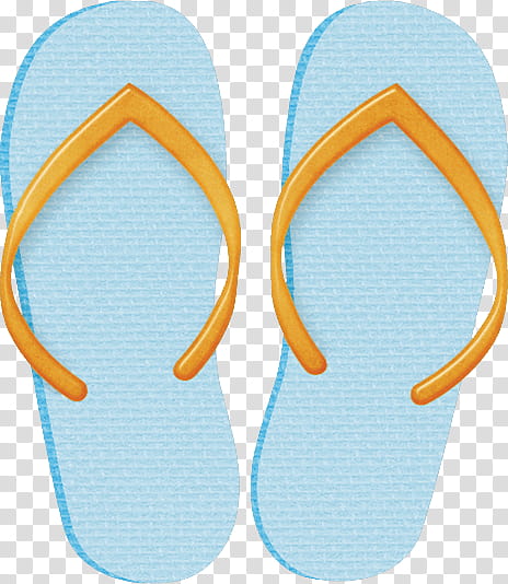 Summer s, pair of orange-and-blue flip-flops illustration transparent background PNG clipart