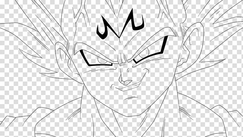 Majin Vegeta Lineart Restoration transparent background PNG clipart