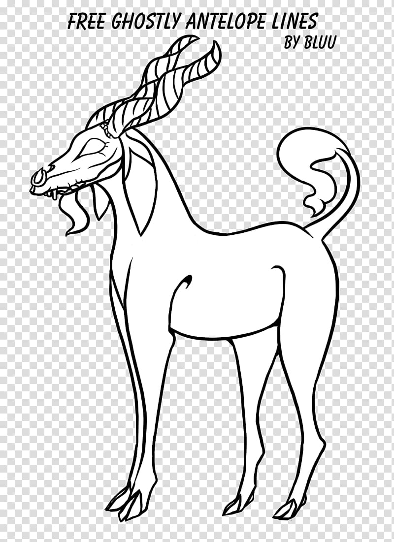 Ghostly Antelope Line Art FREE transparent background PNG clipart
