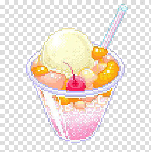 Food, ice cream with cherry transparent background PNG clipart
