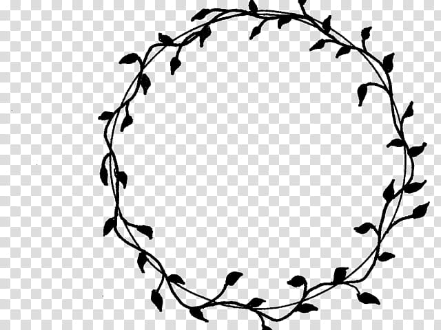 Floral Wreath Black White M Line Point Branch Leaf Twig Tree Transparent Background Png Clipart Hiclipart