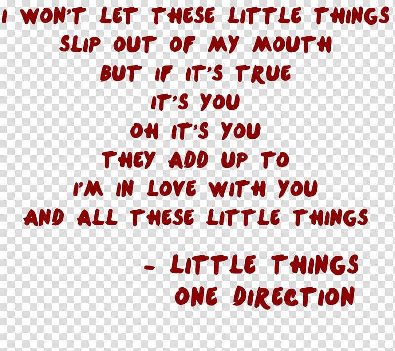 Letra Little Things, red text transparent background PNG clipart