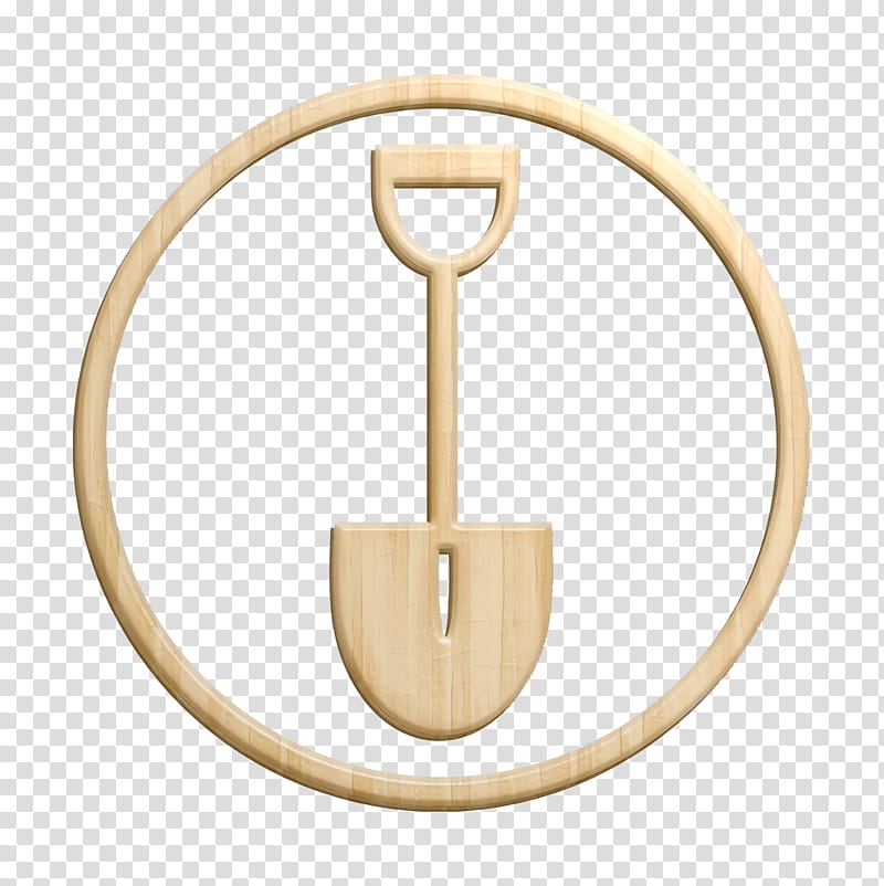 construction icon diy icon gardening icon, Shovel Icon, Spade Icon, Tool Icon, Beige, Circle, Jewellery, Metal transparent background PNG clipart