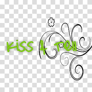 green Kiss and Tel text transparent background PNG clipart
