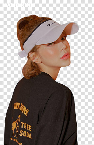 woman wearing white sun visor cap and black shirt transparent background PNG clipart