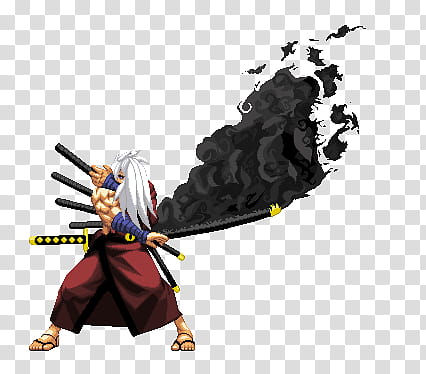 Shin Yoshitora, man with swords in fighting stance illustration transparent background PNG clipart