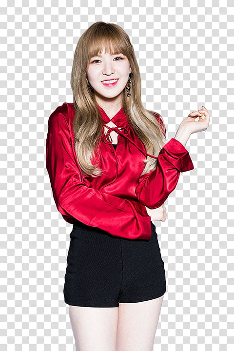 Red Velvet Reveluv Baby, woman wearing red long-sleeved top transparent background PNG clipart